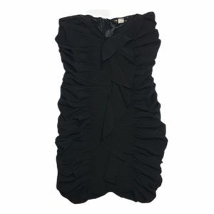 Akira Strapless Body Con Tube Ruffled Mini Dress